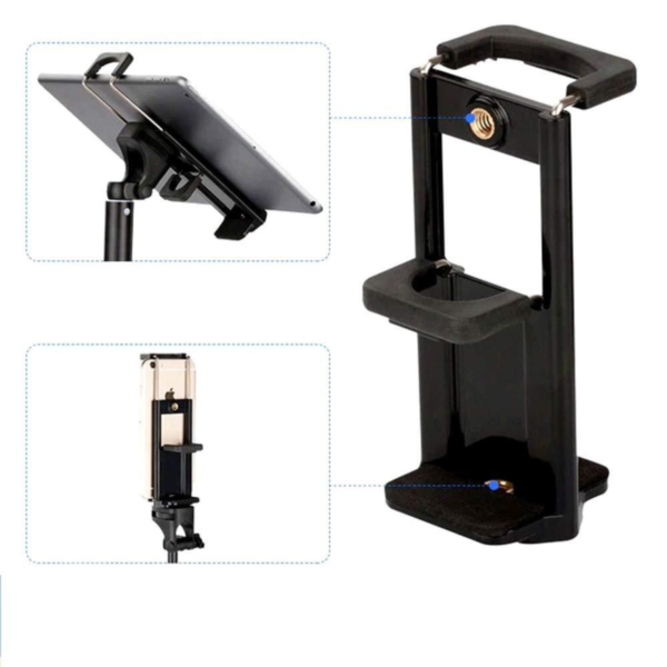 Tripod Mount Mobile Phone Clip 2-in-1 Phone & Tablet Holder
