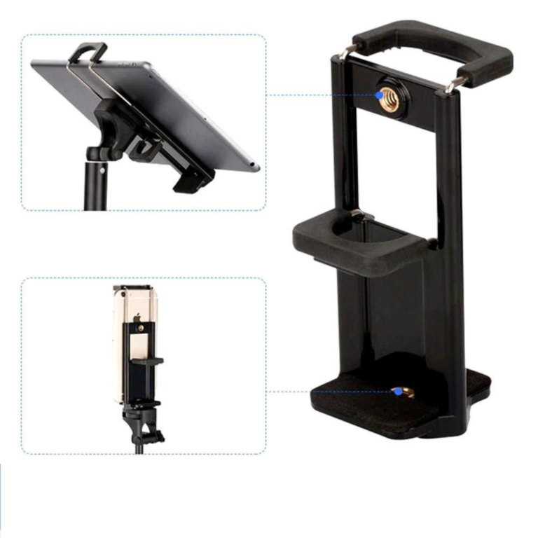Tripod Mount Mobile Phone Clip 2-in-1 Phone & Tablet Holder