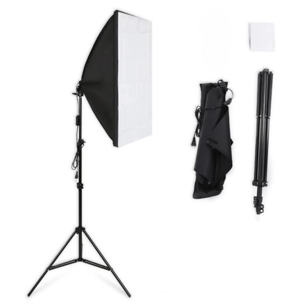 Single Bulb Holder Softbox Light Kit
