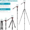 Neewer TM254 camera tripod monopod - Neewer TM254 Aluminum Alloy Camera Tripod Monopod with TA60 Head