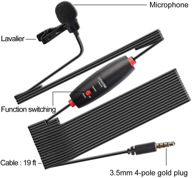 LENSGO LYM-DM1 Lavalier Microphone for Camera & Mobile