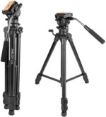 Kingjoy VT-1500 professional video tripod - Kingjoy VT-1500 65" Lightweight Professional Video Tripod with VT-1510 Fluid Drag Pan Head
