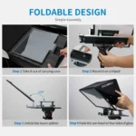 portable teleprompter kit - FeelWorld TP16 Portable Teleprompter Kit with Remote & Tablet Compatibility
