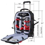 large DSLR camera trolley bag - Yaxiumei Large DSLR Camera Trolley Bag with Wheels