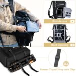 camera backpack with laptop sleeve - ELviros Camera Backpack with Built-in Pouch
