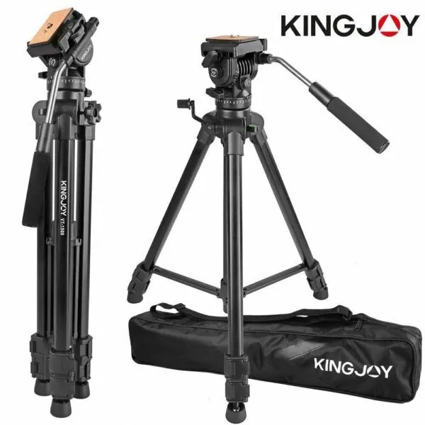 Kingjoy VT-1500 professional video tripod - Kingjoy VT-1500 65" Lightweight Professional Video Tripod with VT-1510 Fluid Drag Pan Head
