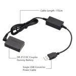 LP-E12 USB Dummy Battery Canon Pakistan - LP-E12 USB Dummy Battery DR-E12 Power Adapter – Continuous Power via Power Bank in Pakistan
