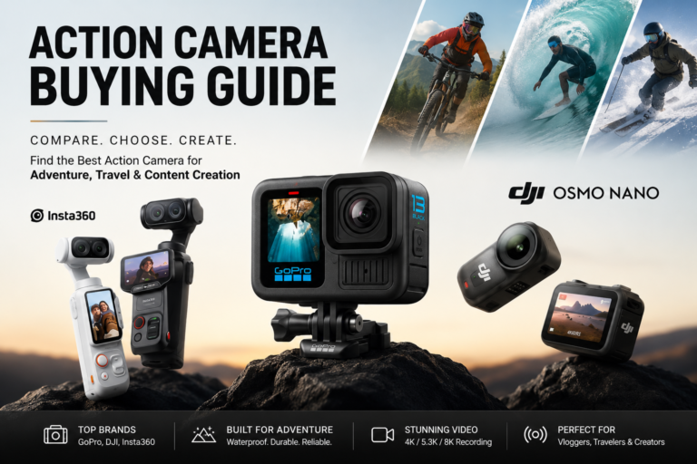 Best action cameras in Pakistan including GoPro, DJI, and Insta360 models for travel, vlogging, and adventure creators
