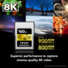 Lexar 160GB Professional CFexpress Type A Card GOLD Series retail packaging for professional photographers, filmmakers, and content creators.