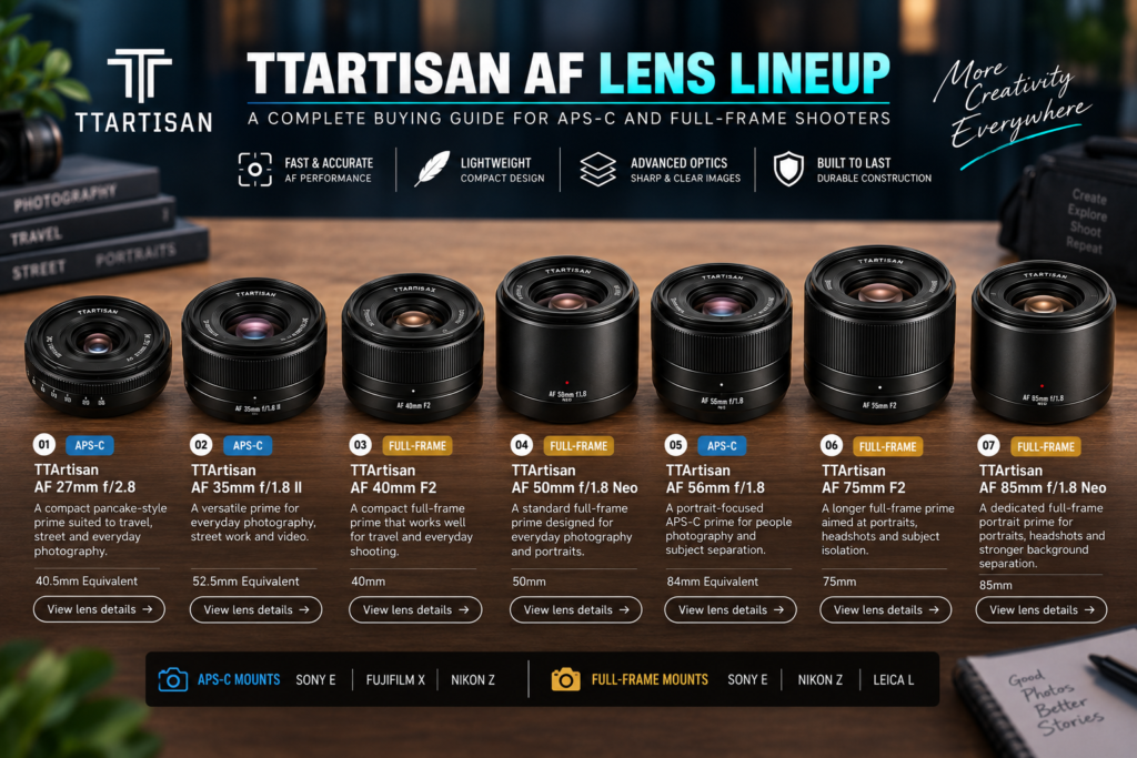 TTArtisan AF lens lineup buying guide for APS-C and full-frame cameras