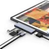 GIISSMO 6-in-1 USB-C Hub Adapter – Thunderbolt 3, USB 3.0, SD/TF Card Reader & Aluminium Design