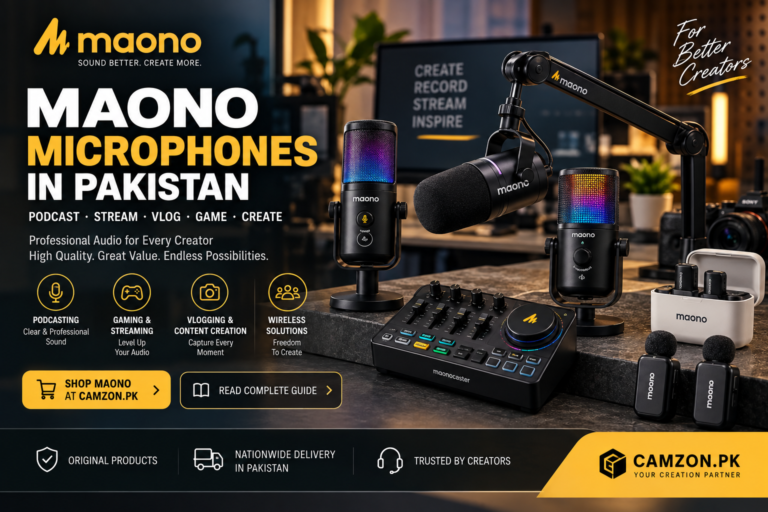 Maono microphones in Pakistan for podcasting, streaming, vlogging and content creation
