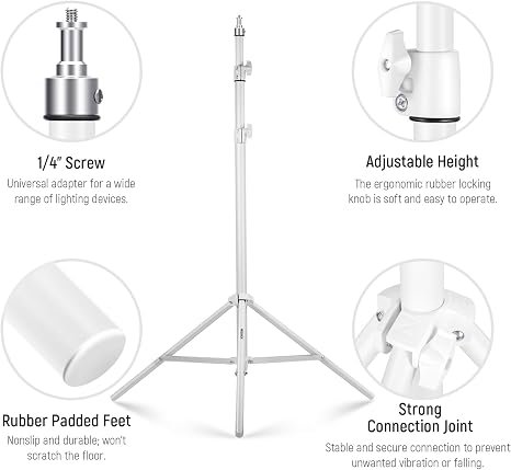 MINIX adjustable light stand for photography and studio lighting